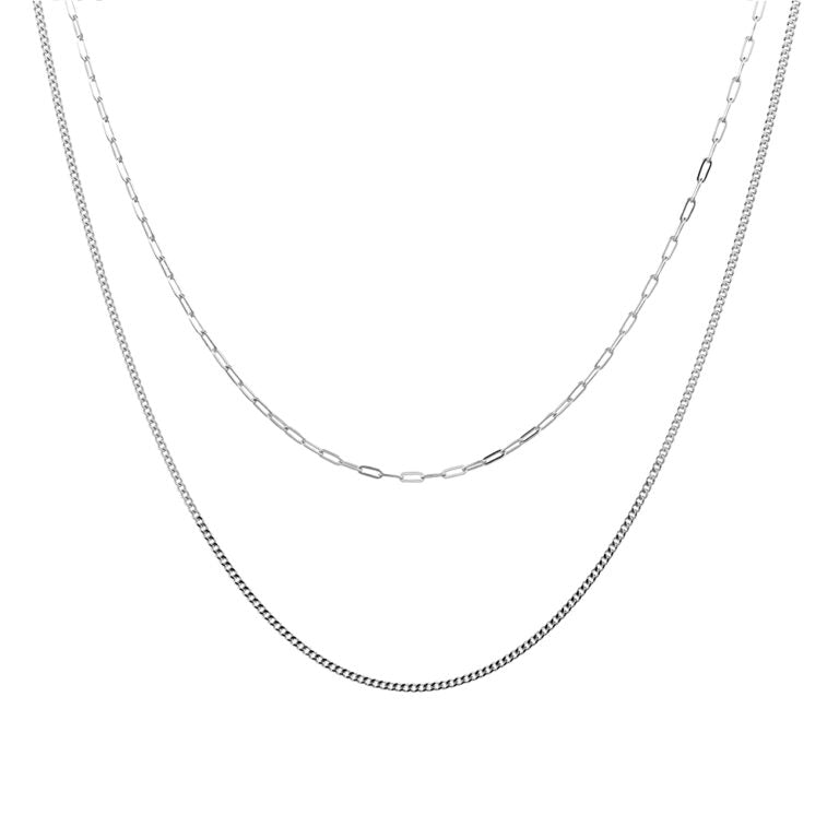 Sterling Silver Tiered Double Necklace