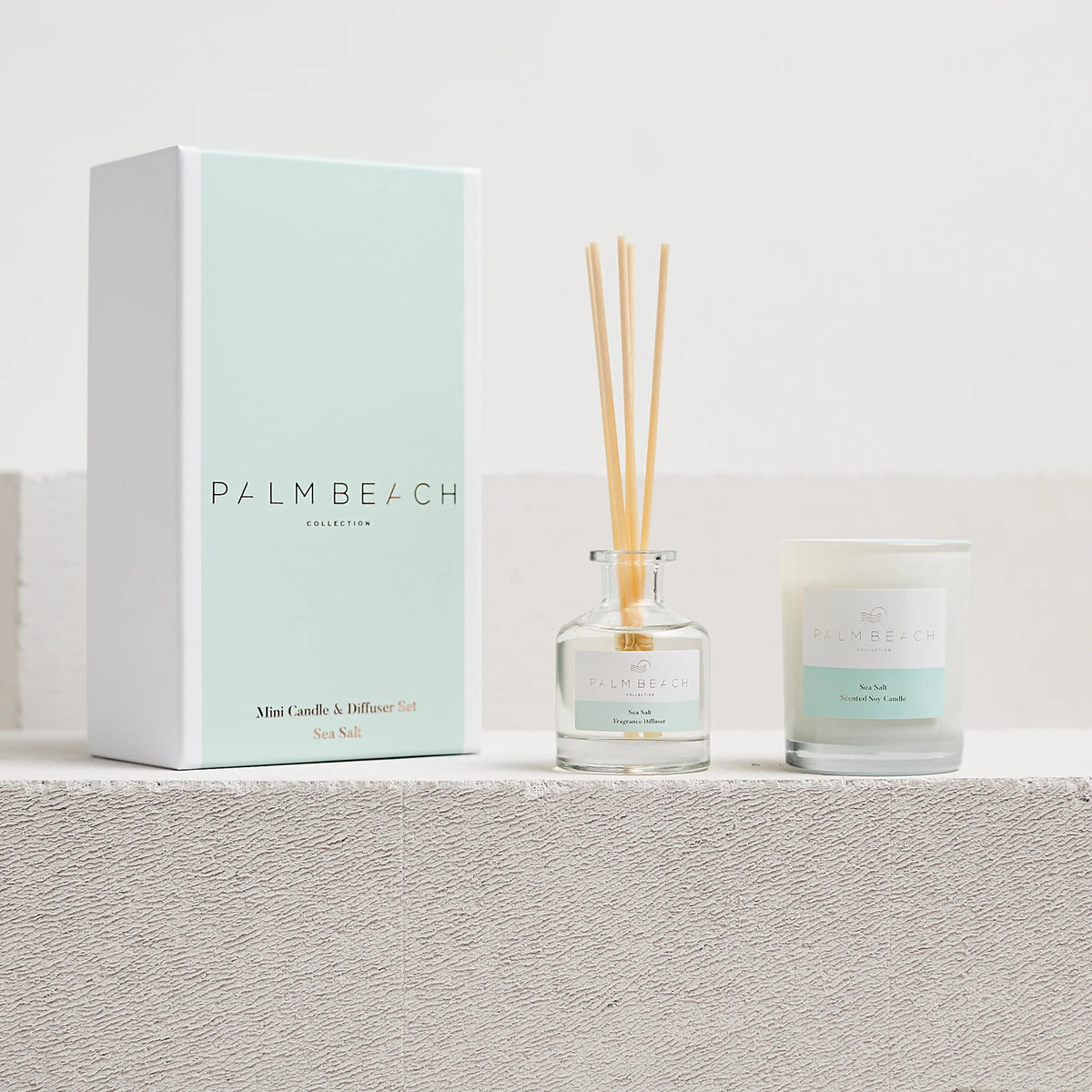 Palm Beach Sea Salt Fragrance Mini Candle &amp; Diffuser Gift Pack