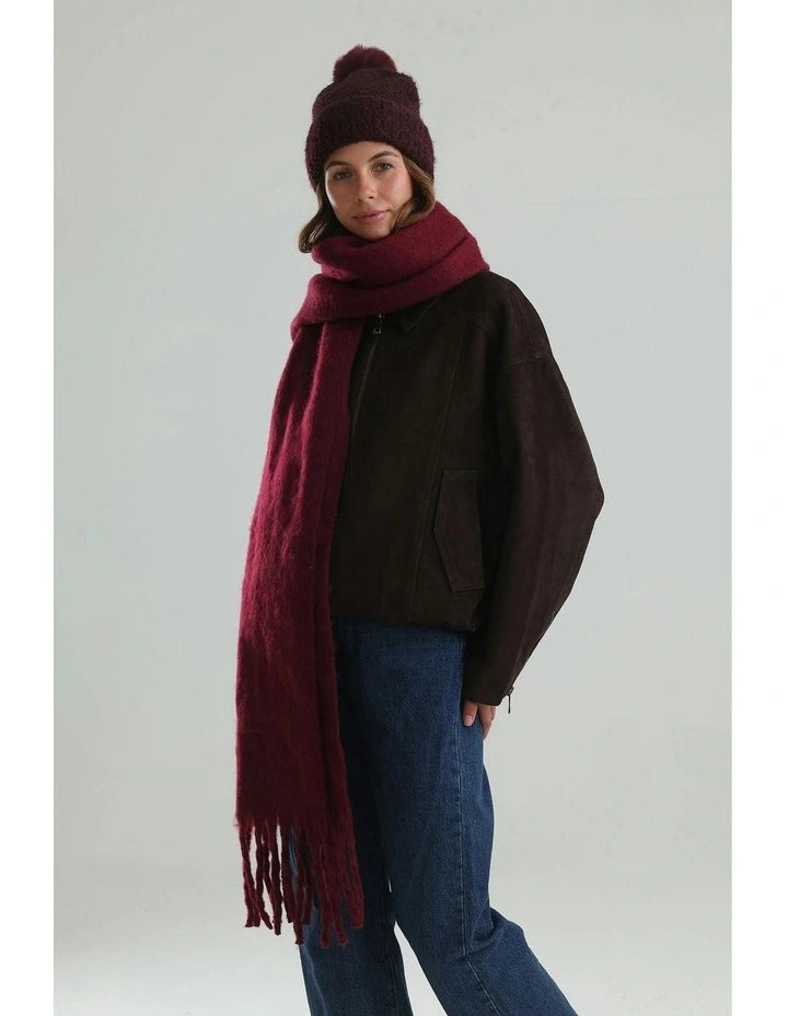 Morgan &amp; Taylor Ella Woven Scarf in Burgundy