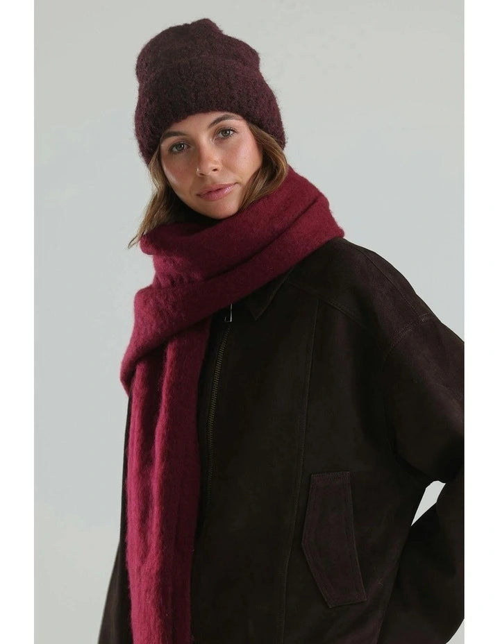 Morgan &amp; Taylor Ella Woven Scarf in Burgundy