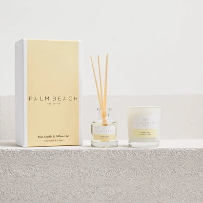 Palm Beach Coconut &amp; Lime Fragrance Mini Candle &amp; Diffuser Gift Pack