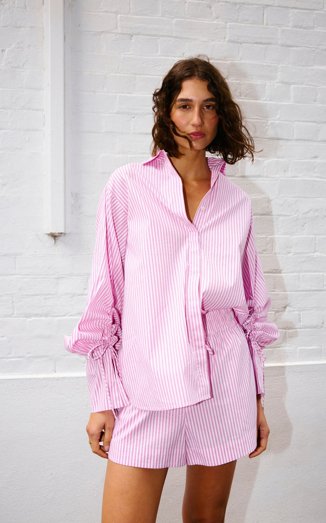 Kinney The Label Ashton Shirt Pink Pinstripe