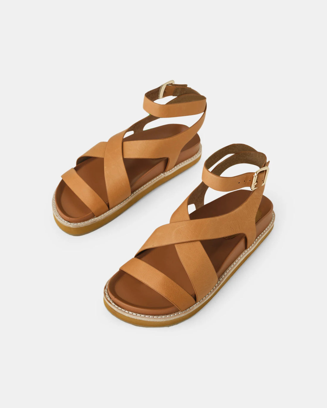 Walnut Pilar Leather Sandal Coconut Tan