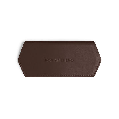 Fox And Leo Glasses Case Chocolate