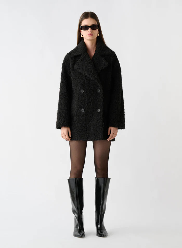 Esmaee Octave Coat Black Fluffy