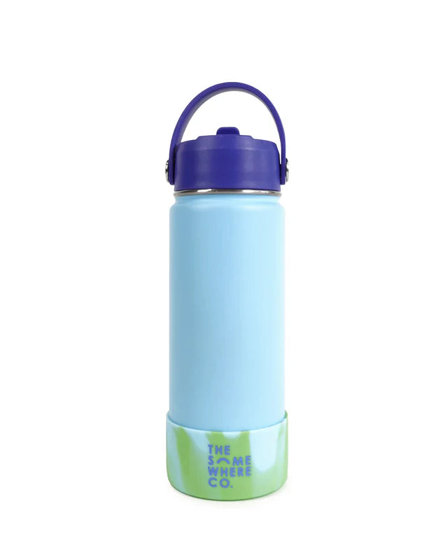 The Somewhere Co Dusty Blue Swirl Water Bottle 500ml