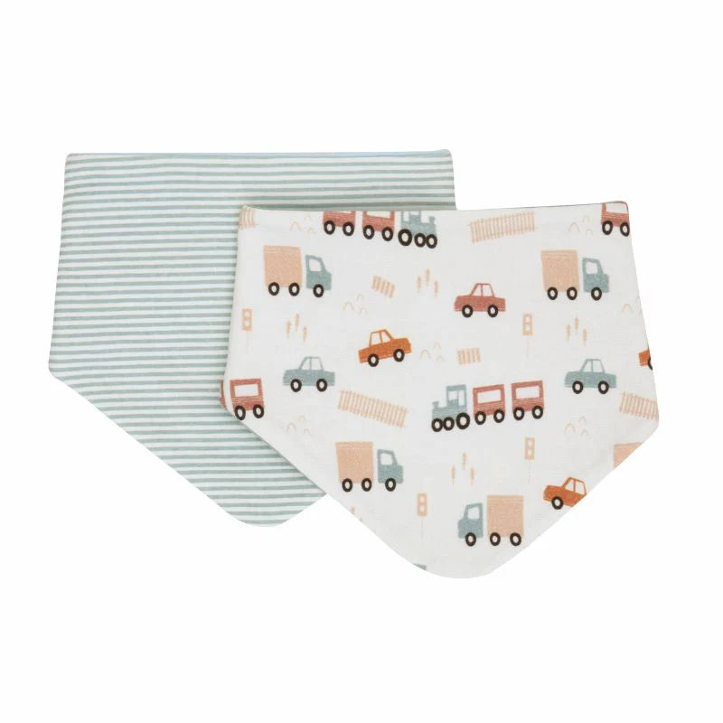 All4Ella Bandana Bibs 2pk Blue Trucks