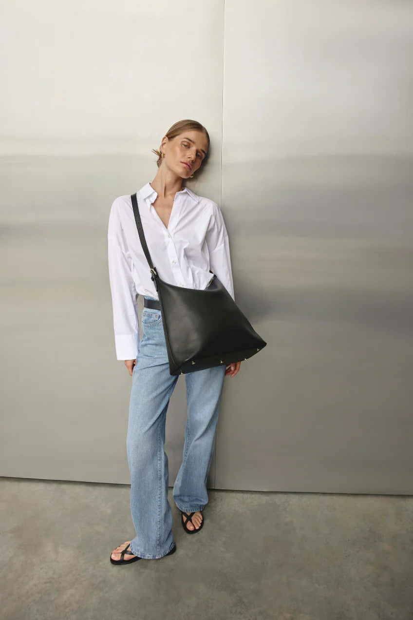 Vestirsi Harper Large Leather Hobo Bag Black