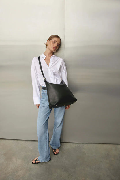 Vestirsi Harper Large Leather Hobo Bag Black