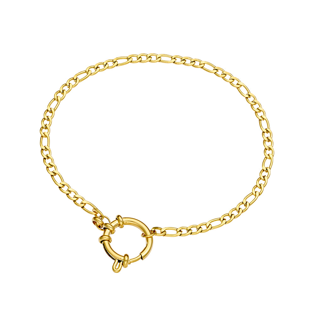 Seren stainless steel gold plated charm bracelet