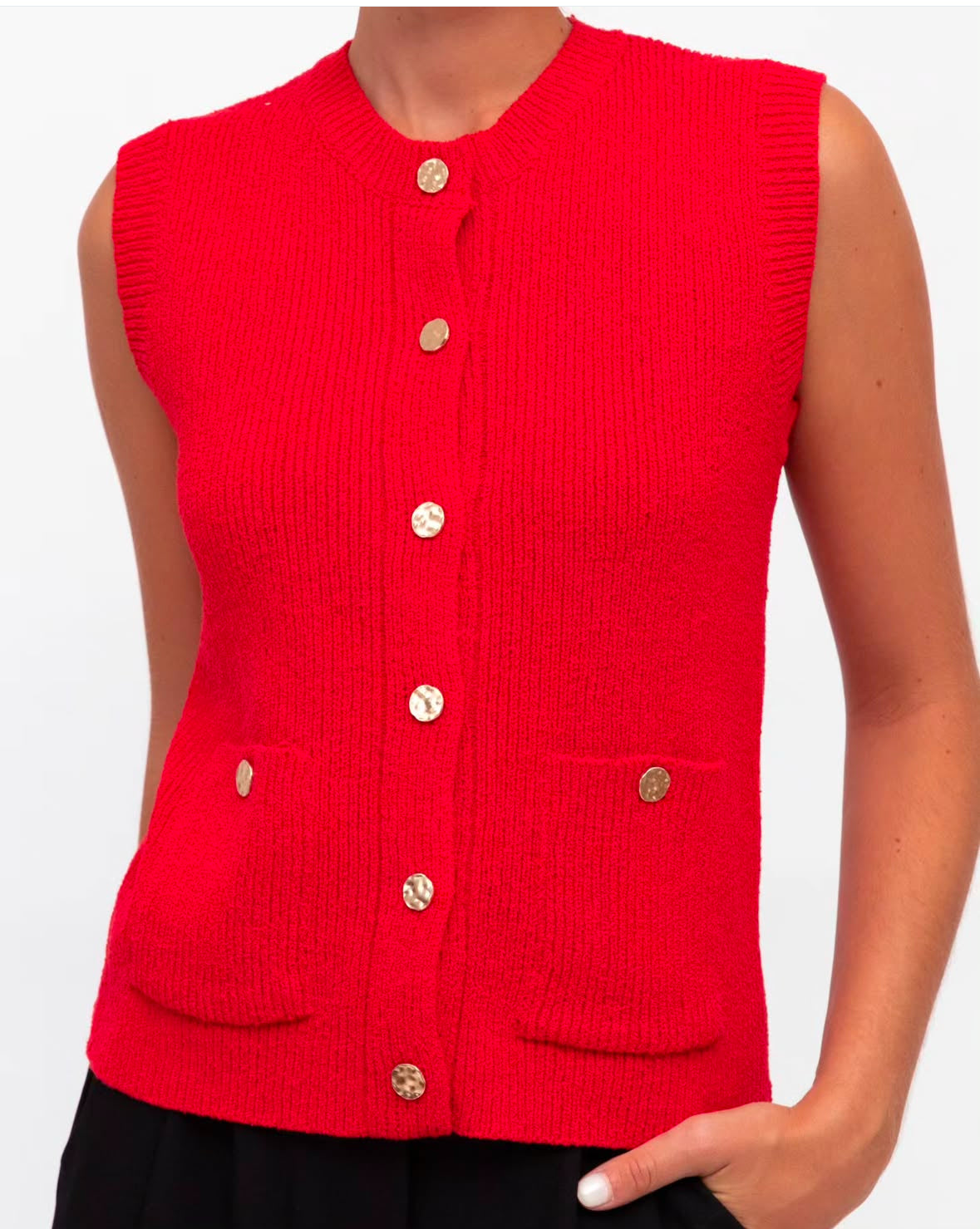 Helena Knitted Vest Red