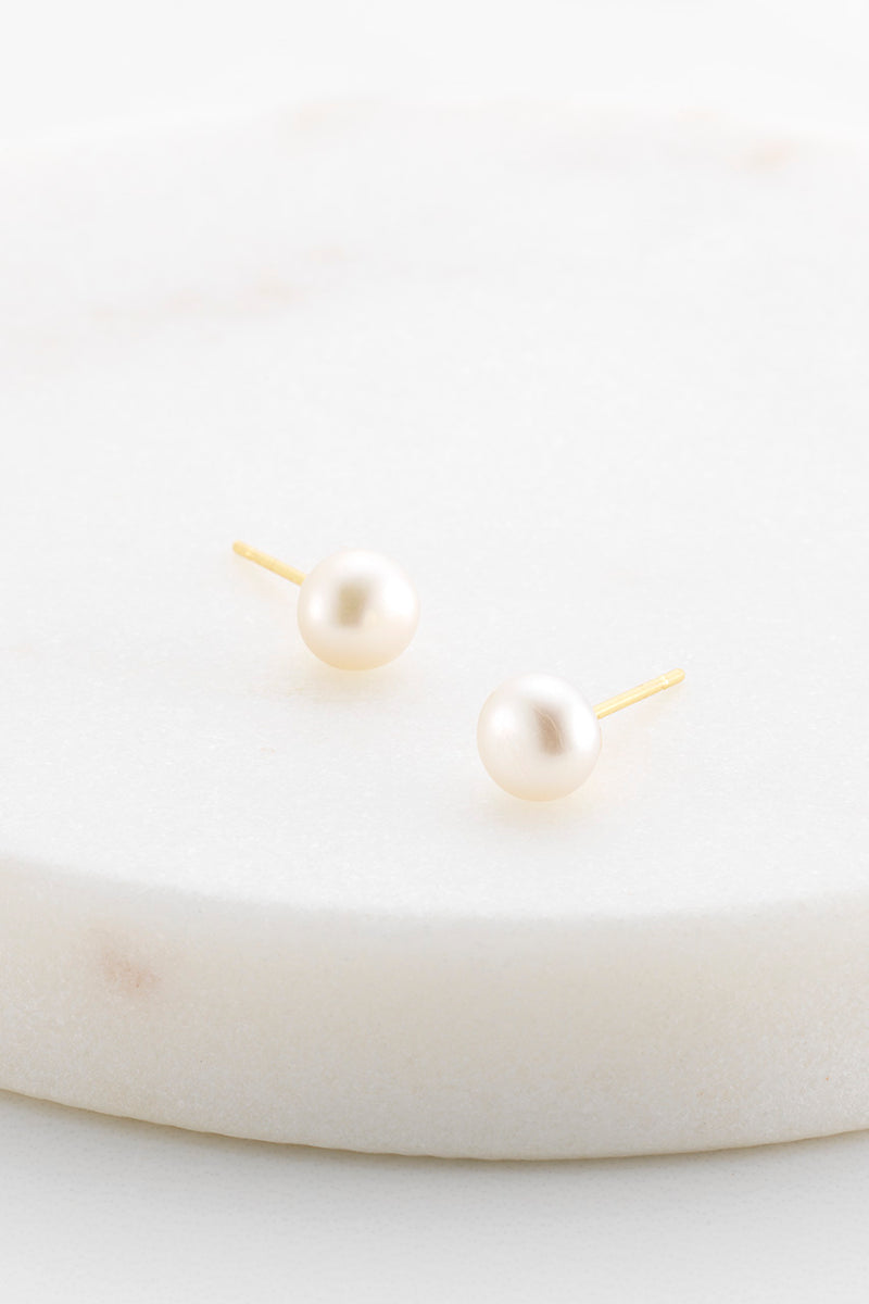 Zafino Leah Pearl Stud Gold