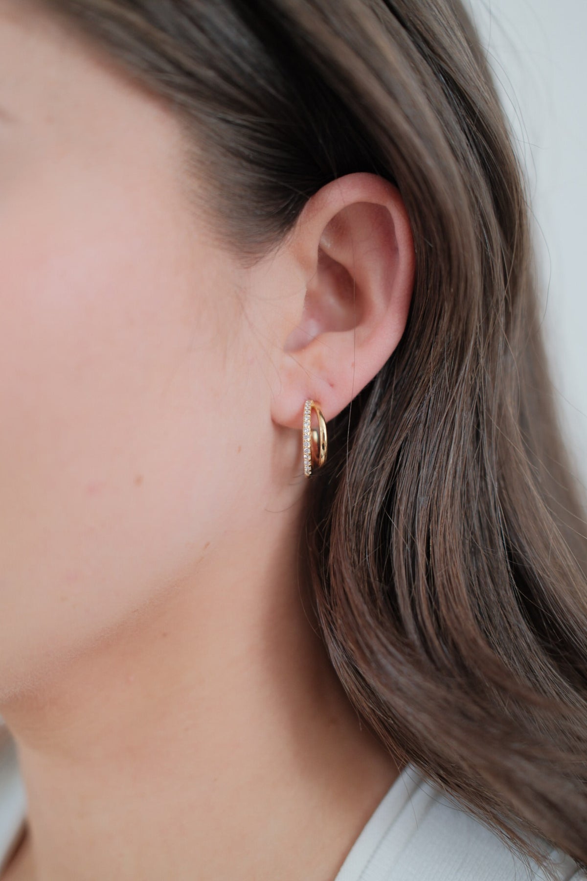 Zafino Celeste Hoop 18KT Gold Plated / Clear