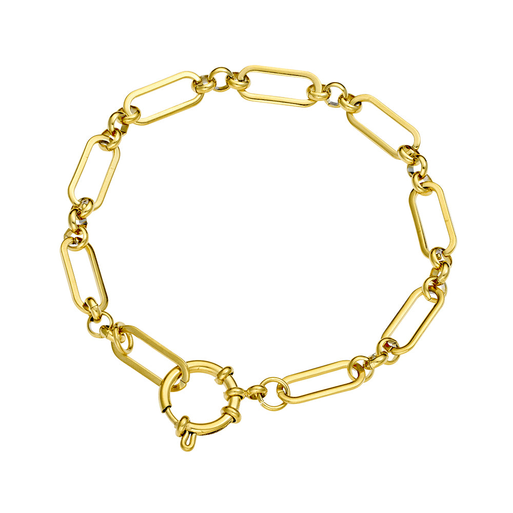 Seren stainless steel gold plated charm bracelet