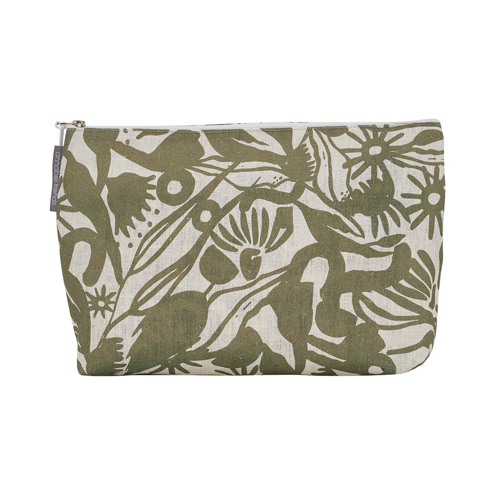 Linen Cosmetic Bag Lge Abstract Gum