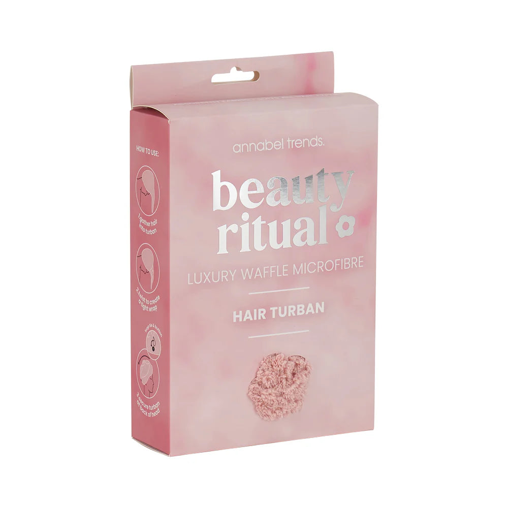 Beauty Ritual Luxury Waffle Hair Turban Dusty Pink