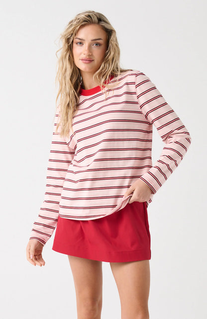 Cartel &amp; Willow Felix Long Sleeve Red Pink Stripe