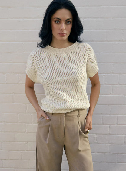 Esmaee The Lobby Knit Top Parchment