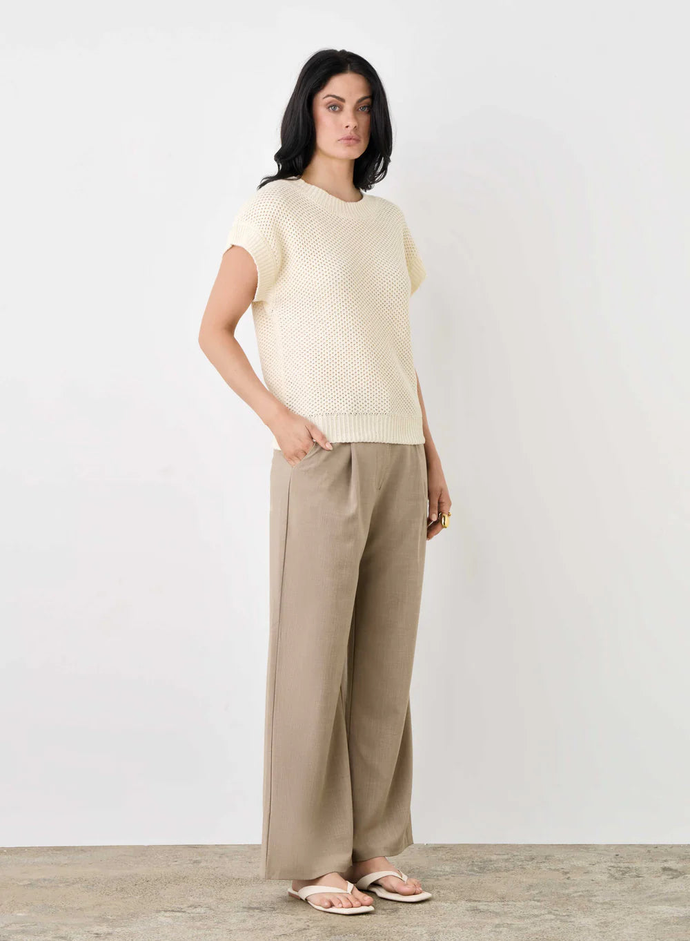 Esmaee The Lobby Knit Top Parchment