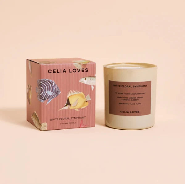 Celia Loves Candle Field Notes White Floral Symphany