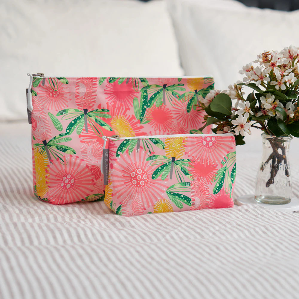 Cosmetic Bag Lge Pink Banksia