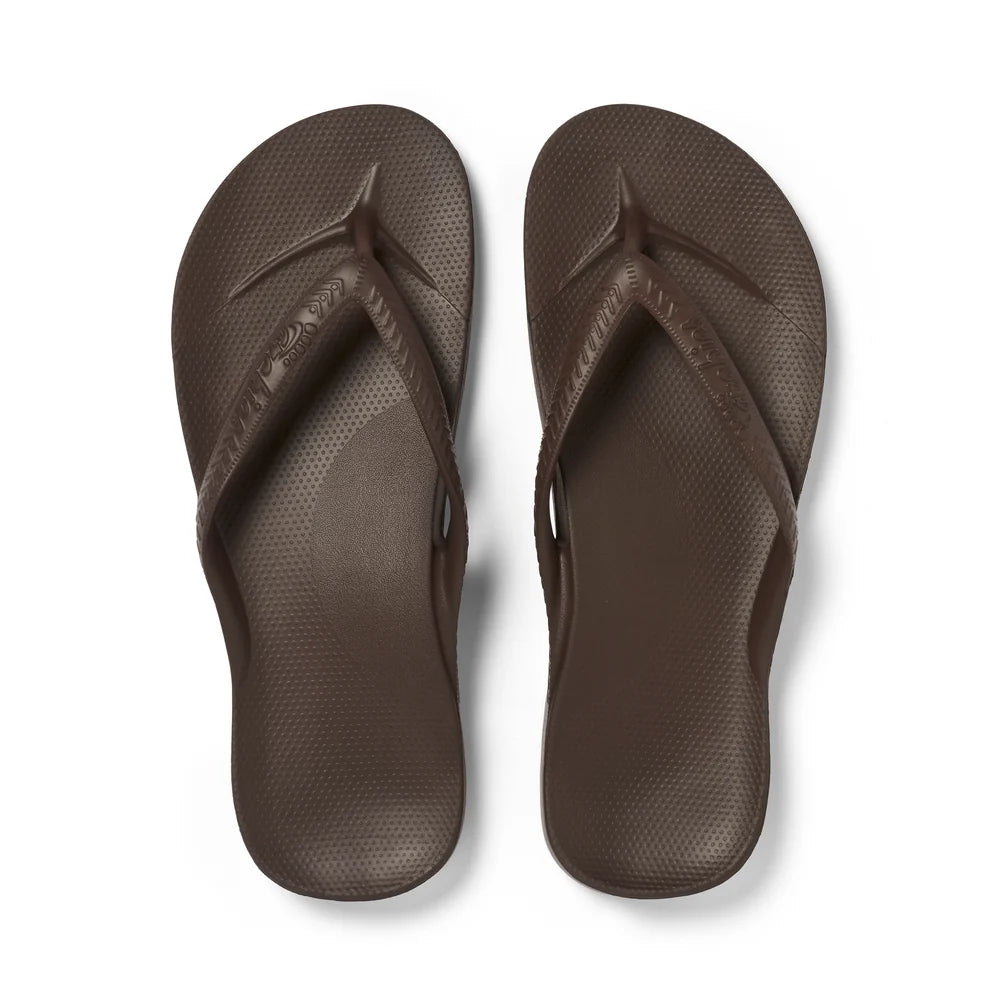 Archies Arch Support Thongs Classic Brown