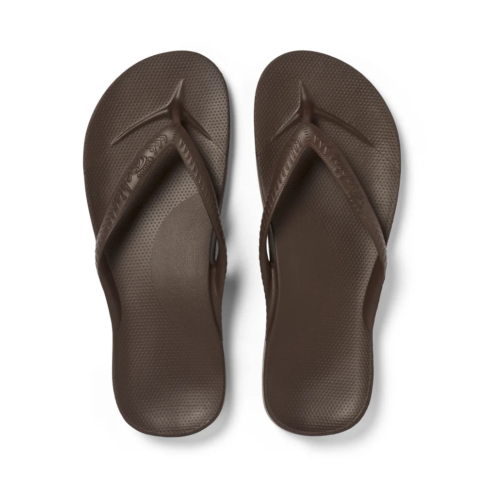 Archies Arch Support Thongs Classic Brown