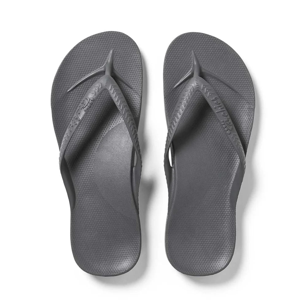 Archies Arch Support Thongs Classic Charcoal