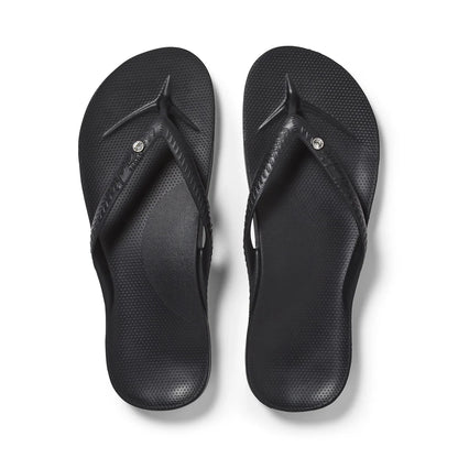 Archies Arch Support Thongs Classic Crystal Black