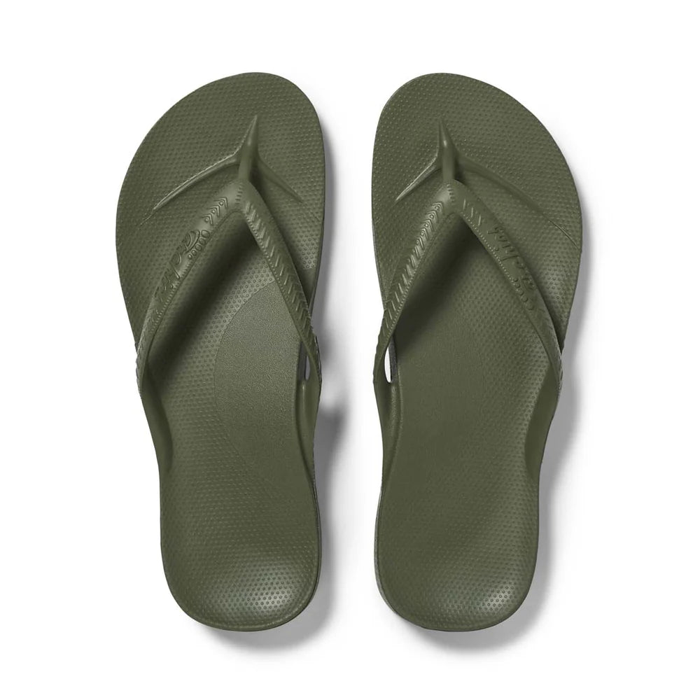 Archies Arch Support Thongs Classic Khaki