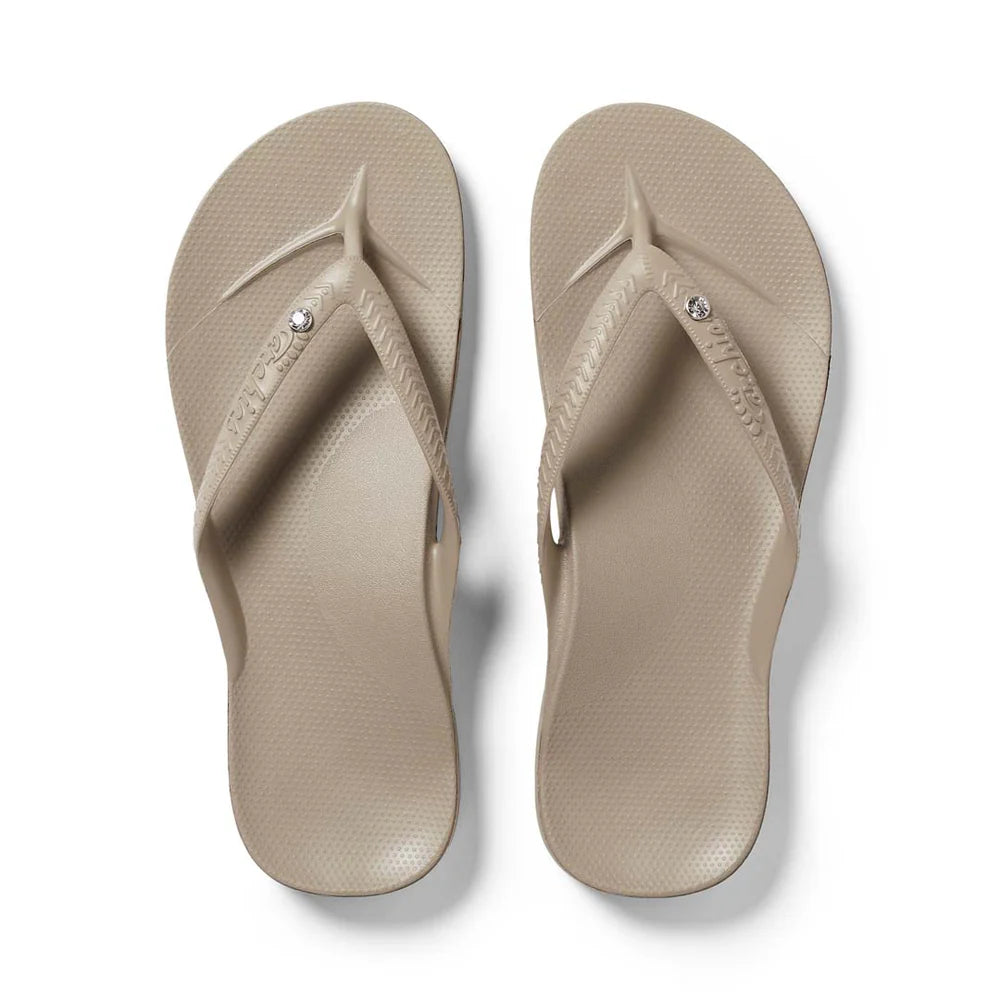 Archies Arch Support Thongs Classic Crystal Taupe