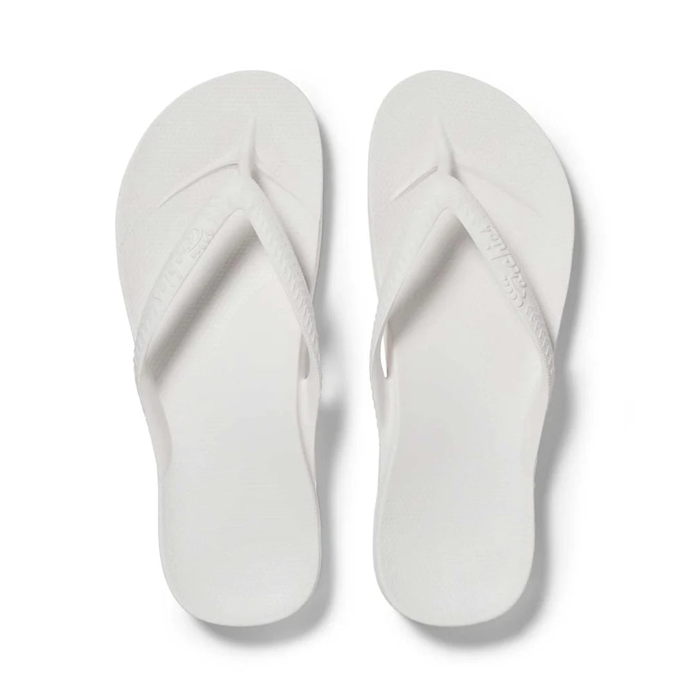 Archies Arch Support Thongs Classic White