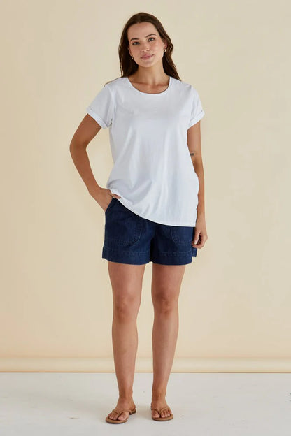 Betty Basics Caia Crew Tee White