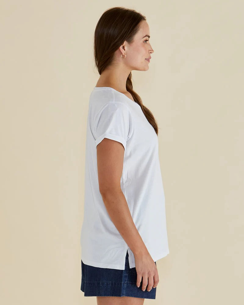 Betty Basics Caia Crew Tee White