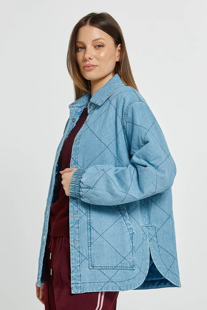 Betty Basics Quest Quilted Jacket Blue Wash