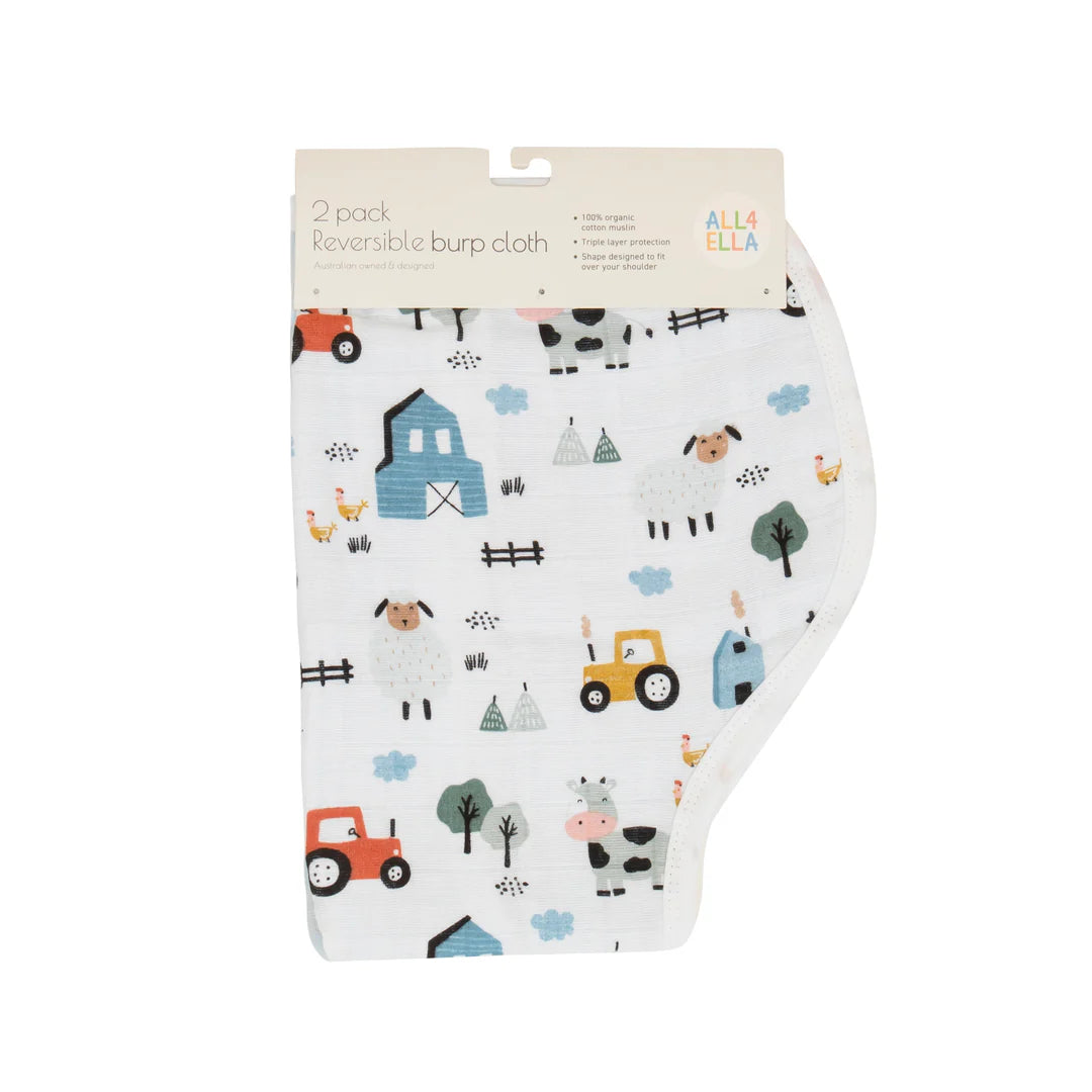 All4Ella Burp Cloth Barnyard