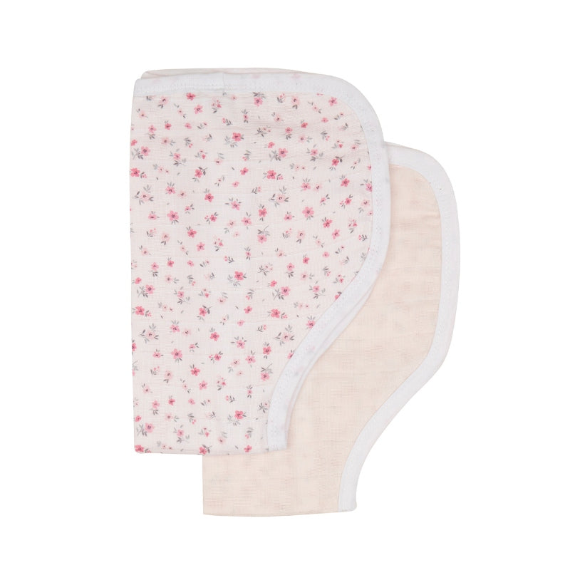 All4Ella Burp Cloth 2Pk Pink Petals