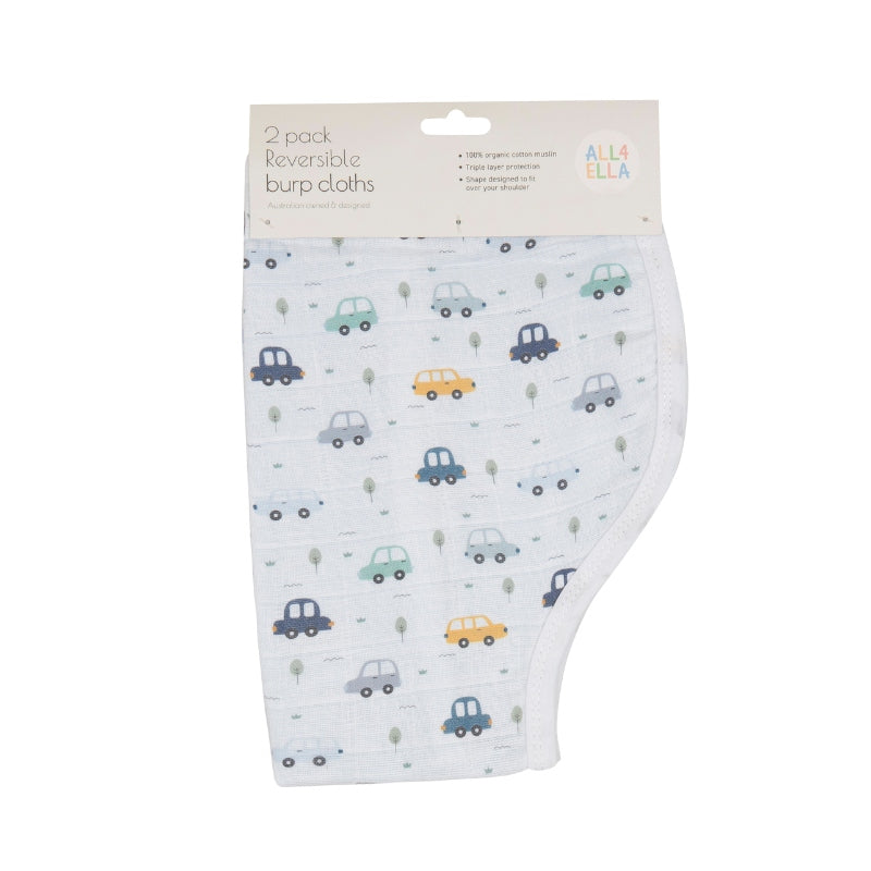 All4Ella Burp Cloth 2Pk Beep Beep