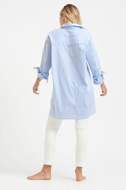 The Boyfriend Oversized Shirt Blue Stripe