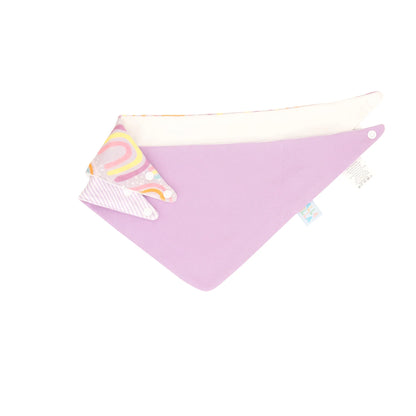 All4Ella Bandana Bibs 2pk Lilac Rainbow