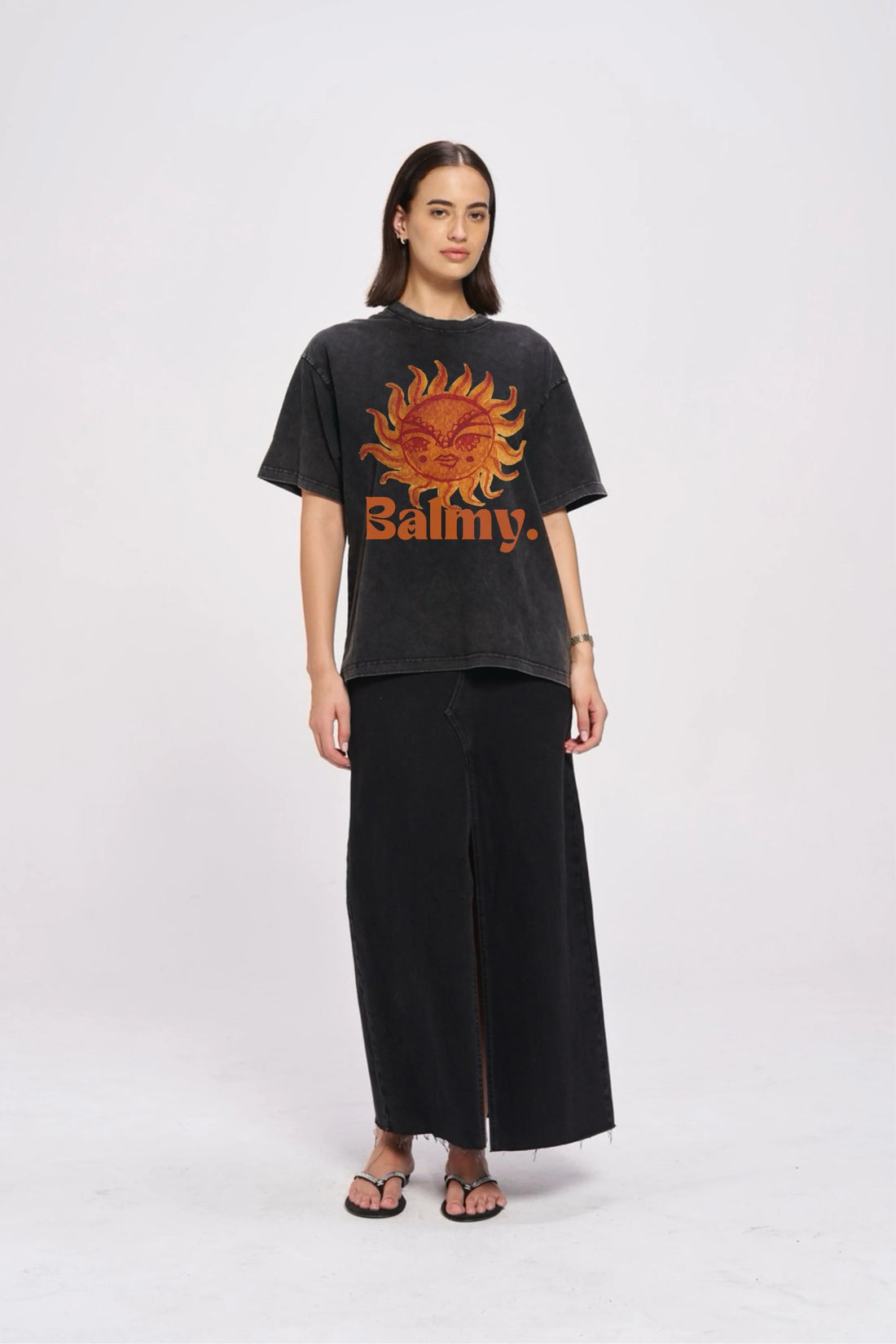 MAKU The Label Balmy Acid Wash Oversize Black