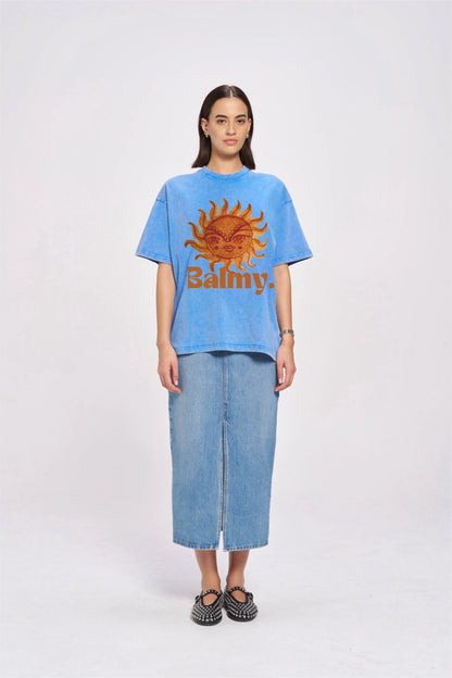 MAKU The Label Balmy Acid Wash Oversize Light Blue