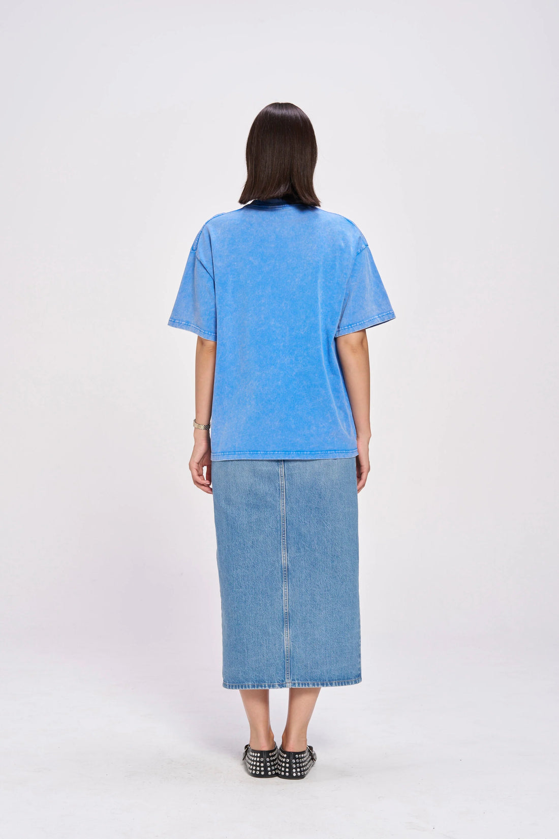 MAKU The Label Balmy Acid Wash Oversize Light Blue