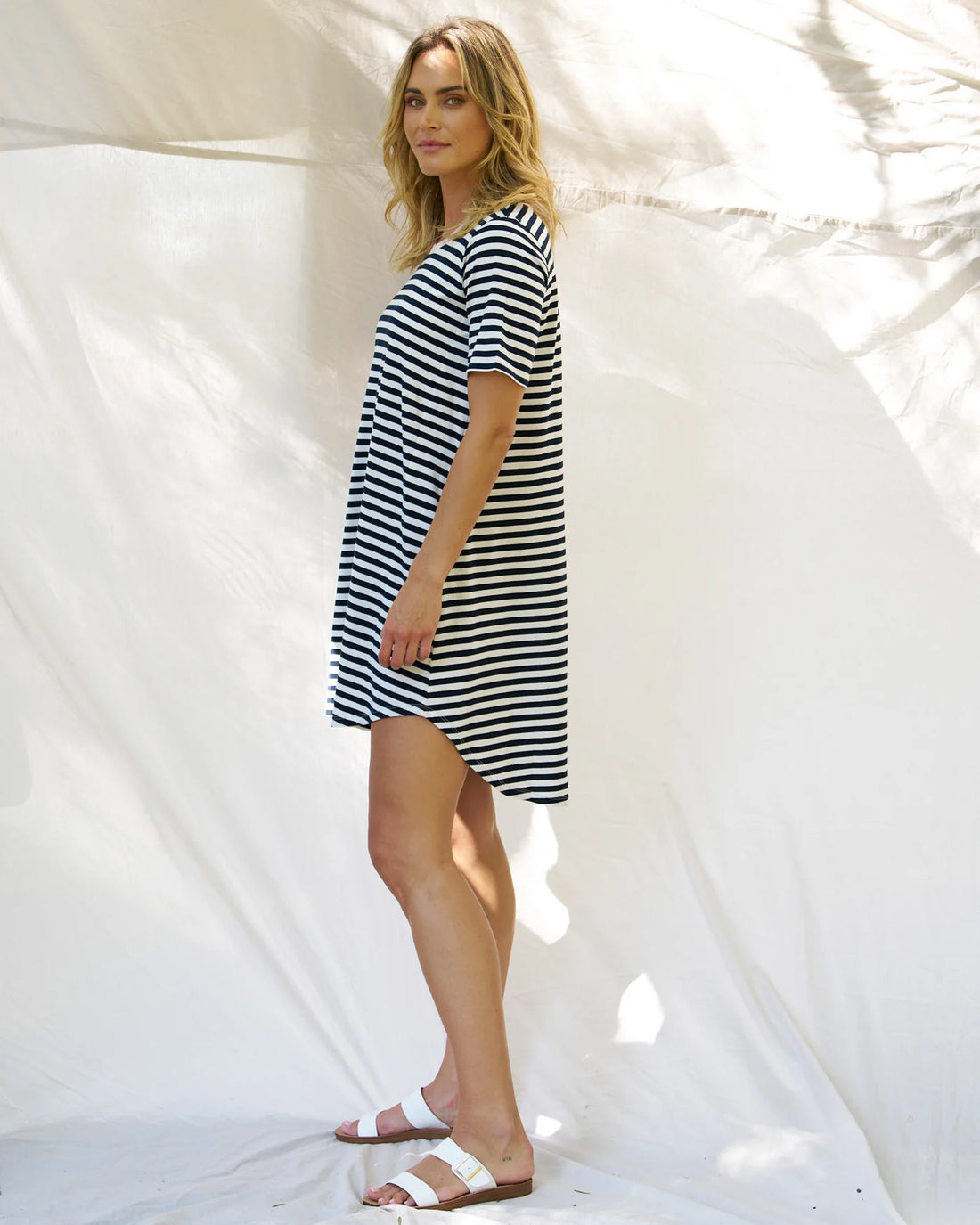 Nyree Dress Navy Stripe/Pink