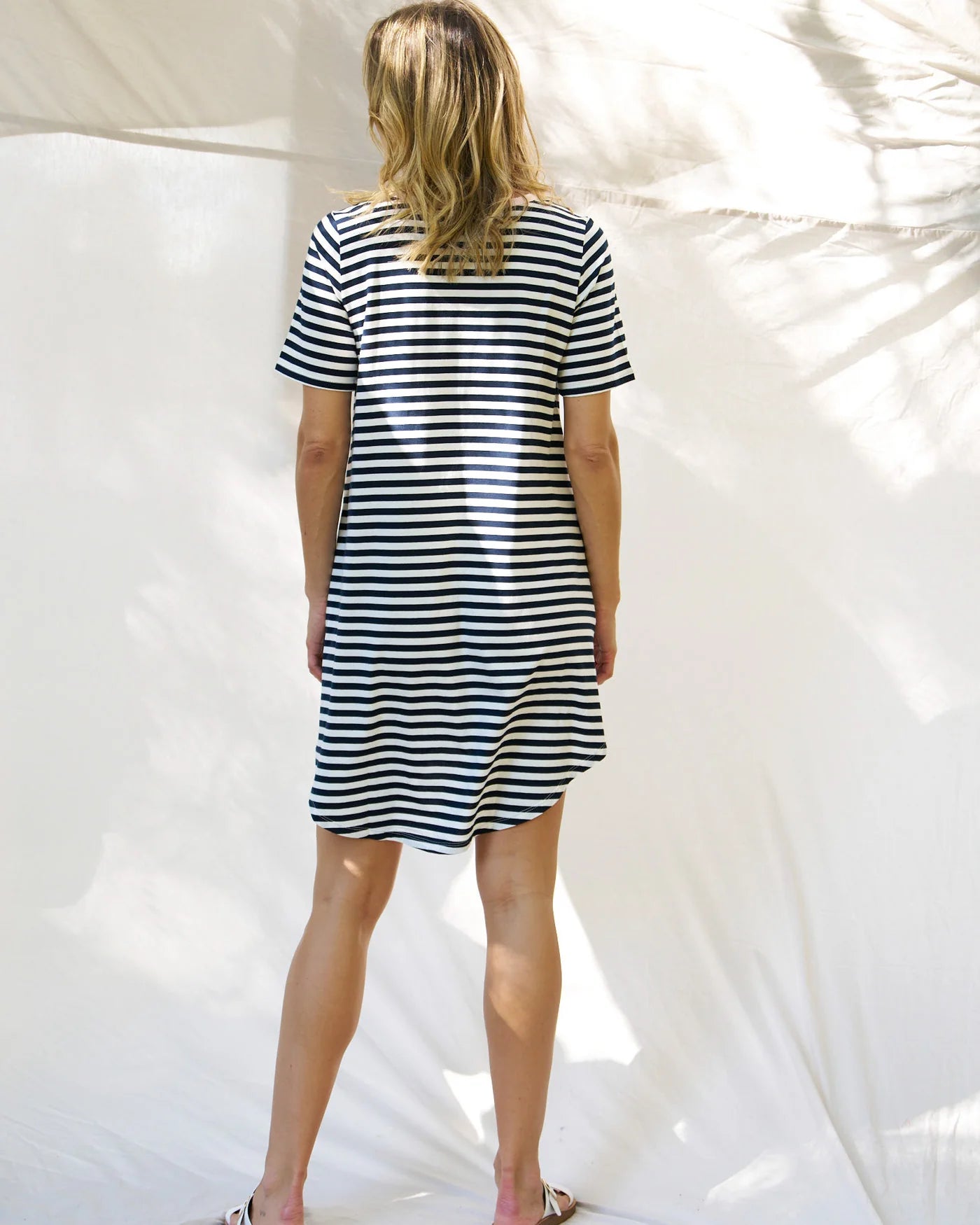 Nyree Dress Navy Stripe/Pink