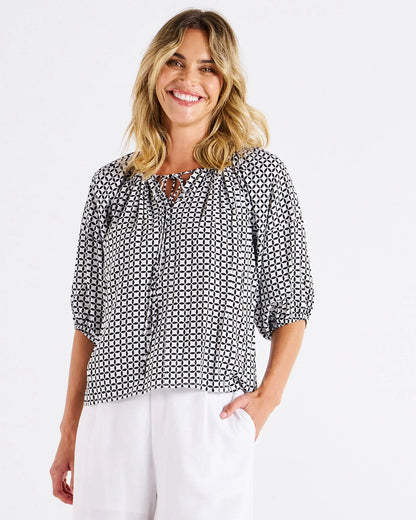 Camilla Blouse Geometric Print