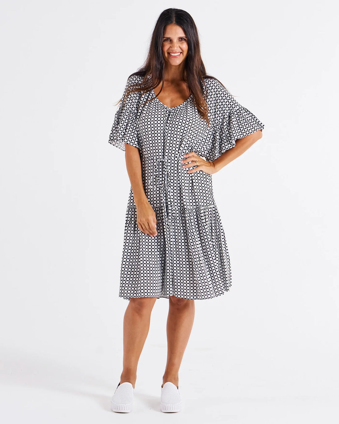 Bella Dress Geometric Print