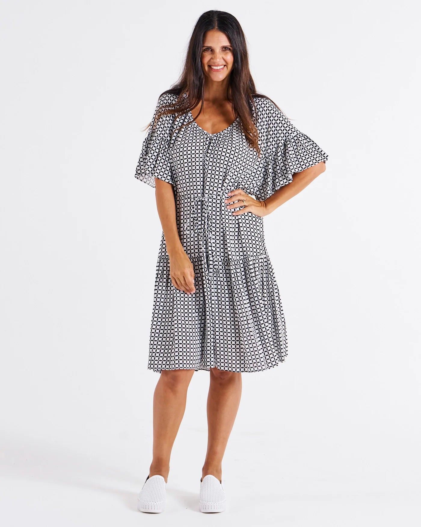 Bella Dress Geometric Print