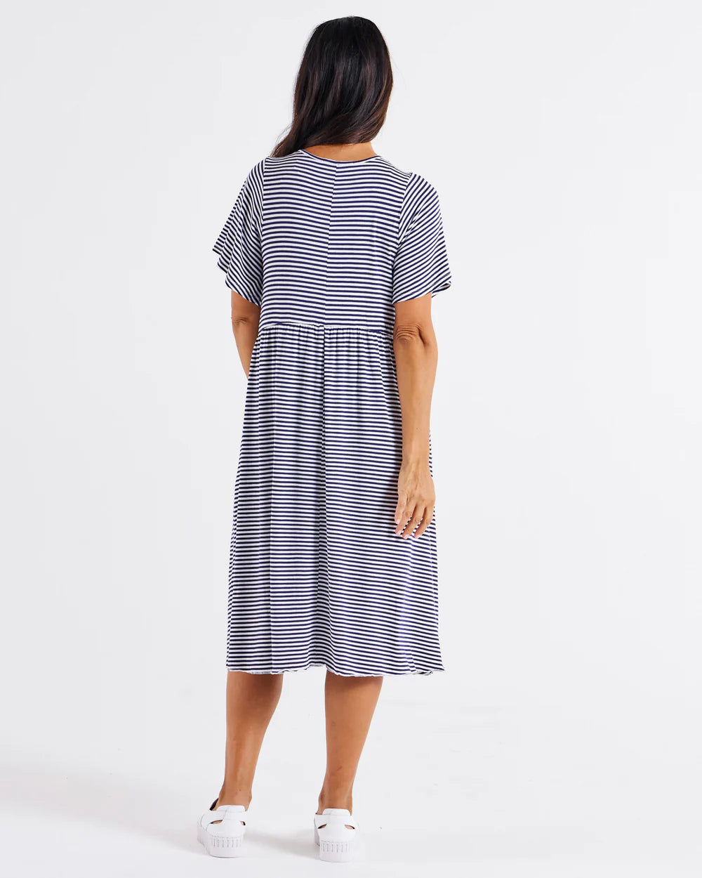 Betty Basics Donna Dress Navy Blue/White Stripe