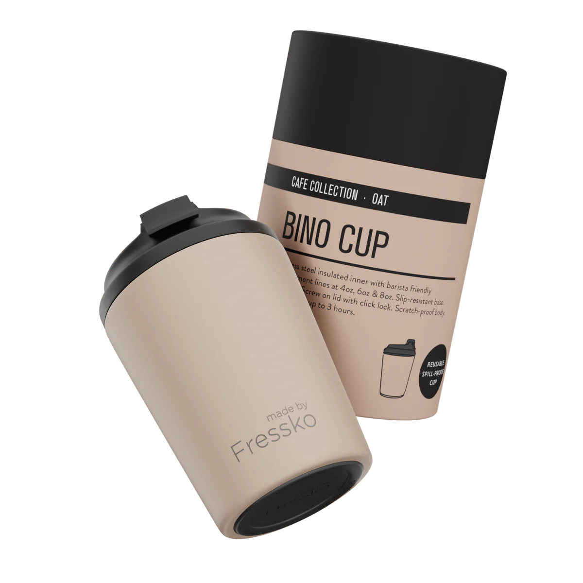 Fressko Bino Reusable Cup 8oz Oat